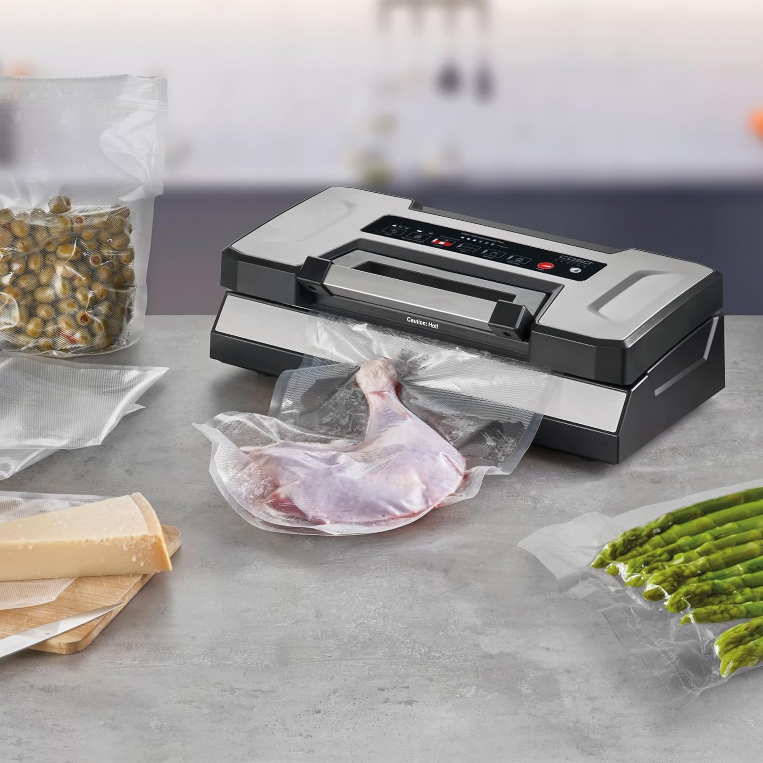 CASO VRH 790 Advanced Pro – Hochwertiger Vakuumierer für den privaten und professionellen Einsatz – Bis zu 200 Vakuumierzyklen in Folge möglich – Automatisches Vakuumieren von Flüssigkeiten – Edelstahl