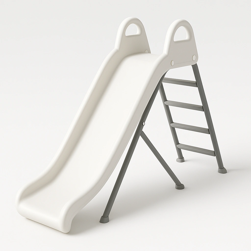 Toboggan de jardin en plastique blanc pour enfants 170 x 60 x 100 cm