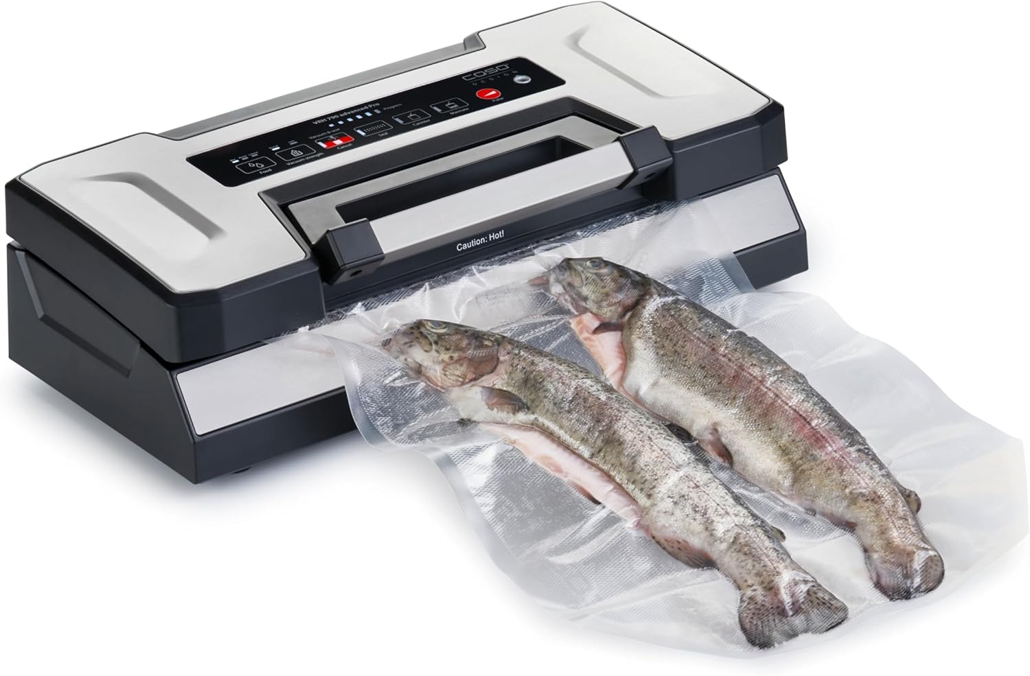 CASO VRH 790 Advanced Pro – Hochwertiger Vakuumierer für den privaten und professionellen Einsatz – Bis zu 200 Vakuumierzyklen in Folge möglich – Automatisches Vakuumieren von Flüssigkeiten – Edelstahl