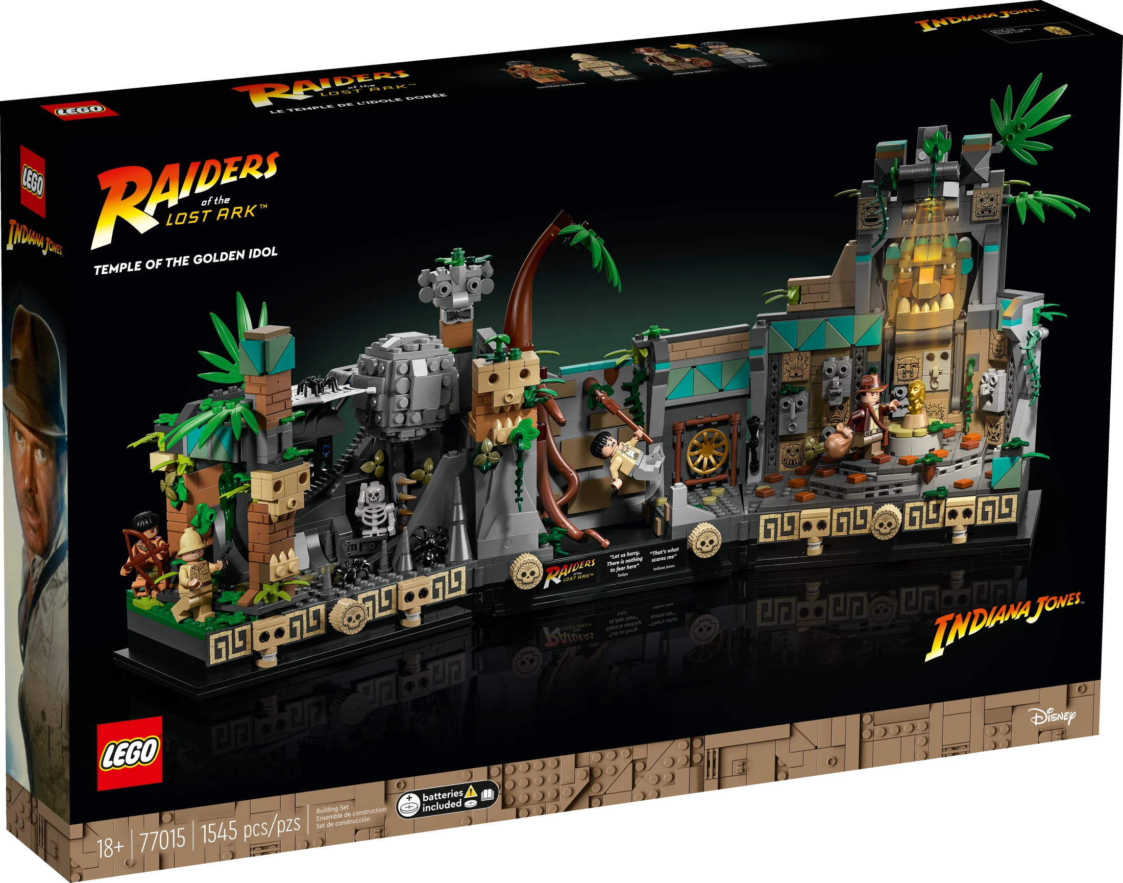 LEGO Indiana Jones Tempel des Goldenen Götzenbildes 77015 – Bauprojekt für Erwachsene, ikonische Szene aus dem Film „Jäger des verlorenen Schatzes“, enthält 4 Minifiguren: Indiana Jones, Satipo, Belloq und einen Hovitos-Krieger