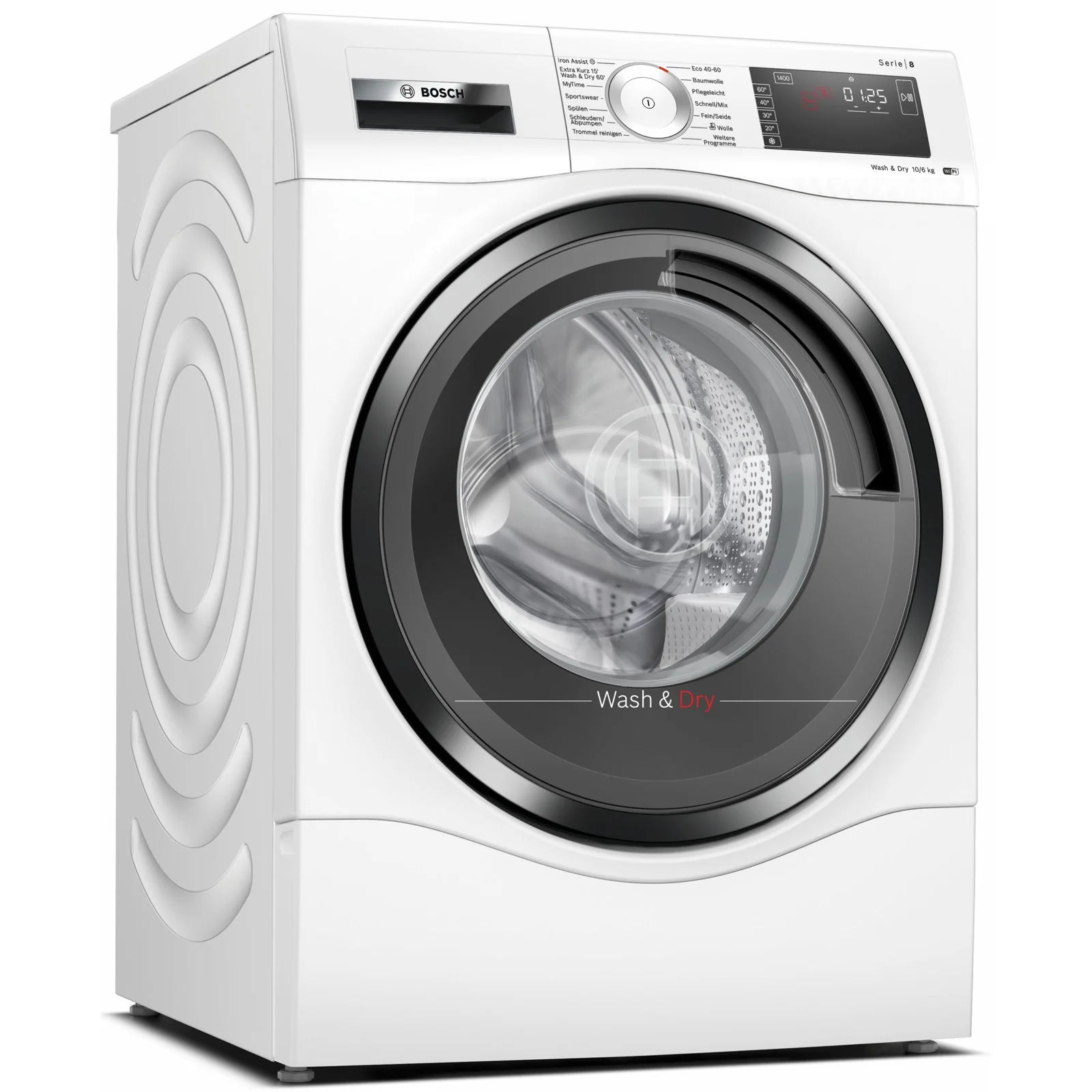 Bosch Serie 8 Waschtrockner WDU28513 (2025). 10/6 kg. 1400 U/min. Schwarz-Grau