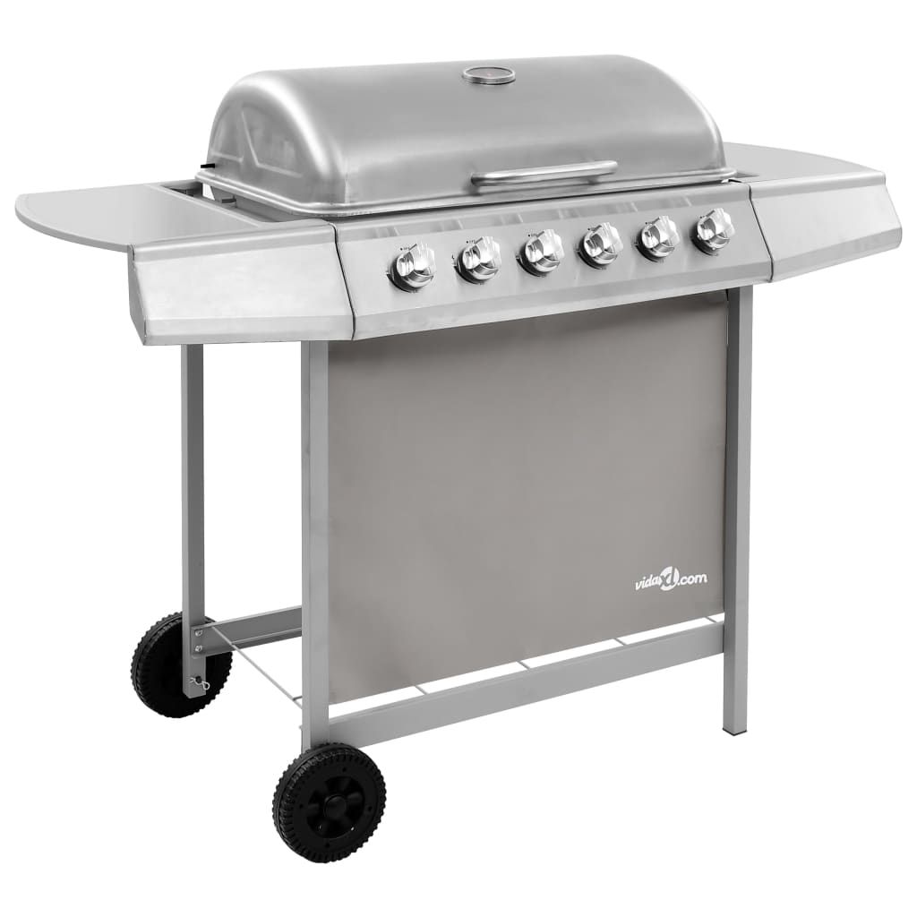 Vidaxl 6-Brenner-Gasgrill, Silber