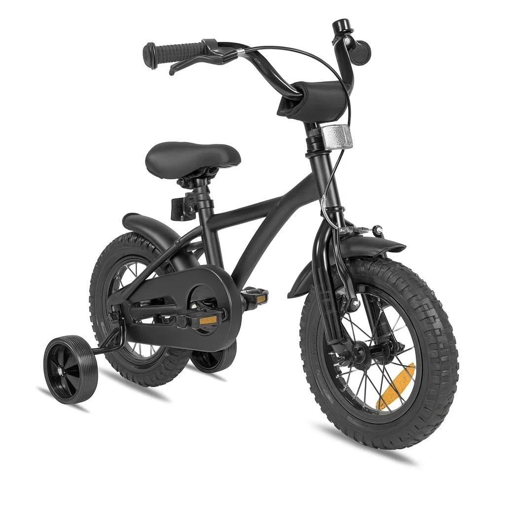 Schwarzes Kinderfahrrad (12 Zoll) für Kinder von 3 bis 5 Jahren - OPzleaXgK8CU