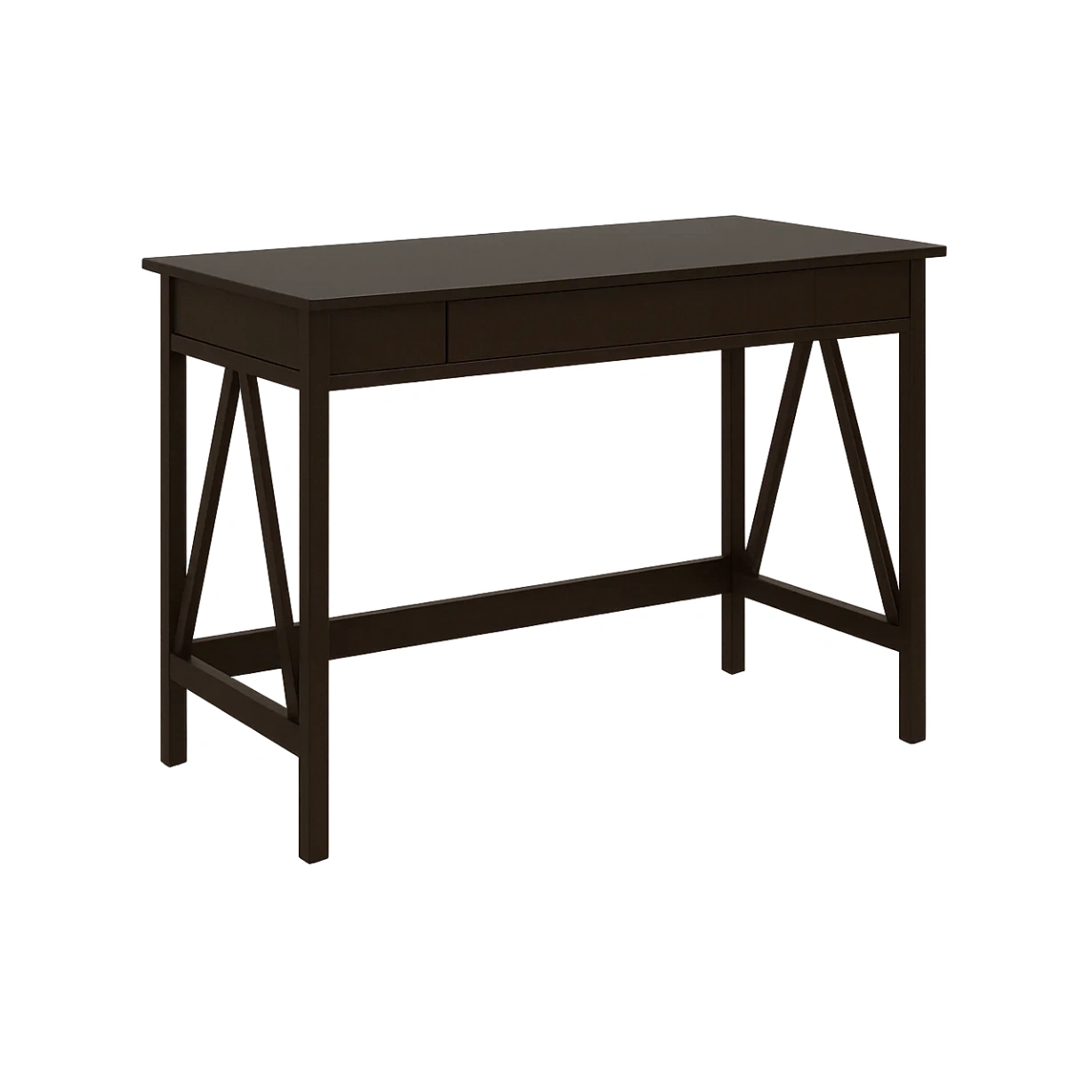 Bureau d'ordinateur en MDF marron foncé avec 1 tiroir 100 x 50 x 76 cm - xJYlQoN309Sa