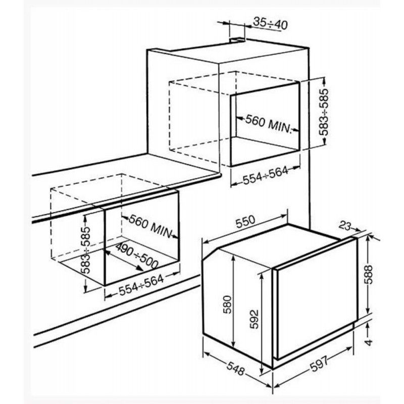 Smeg SF64M3TVX Edelstahl-Backofen