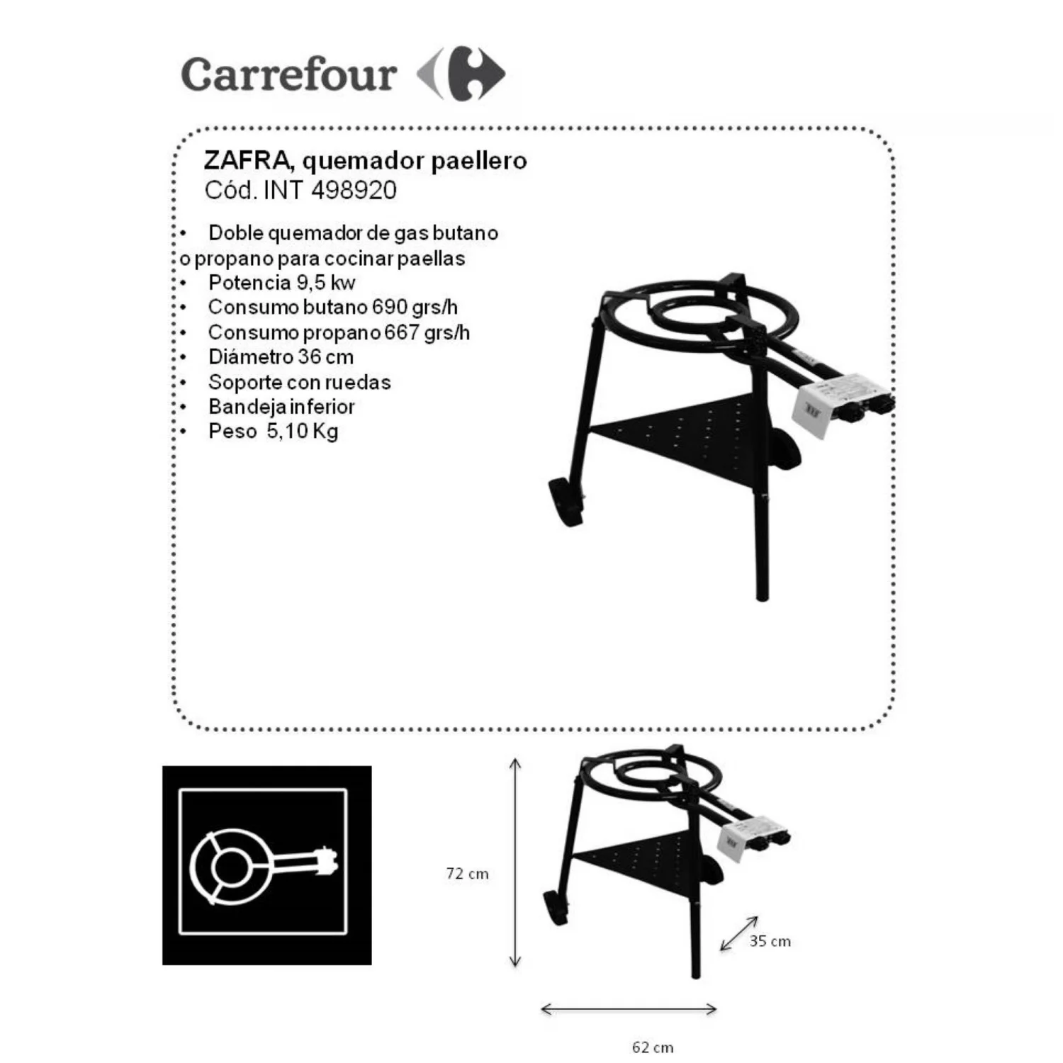 Zafra Doppelbrenner-Paellapfanne - Imor