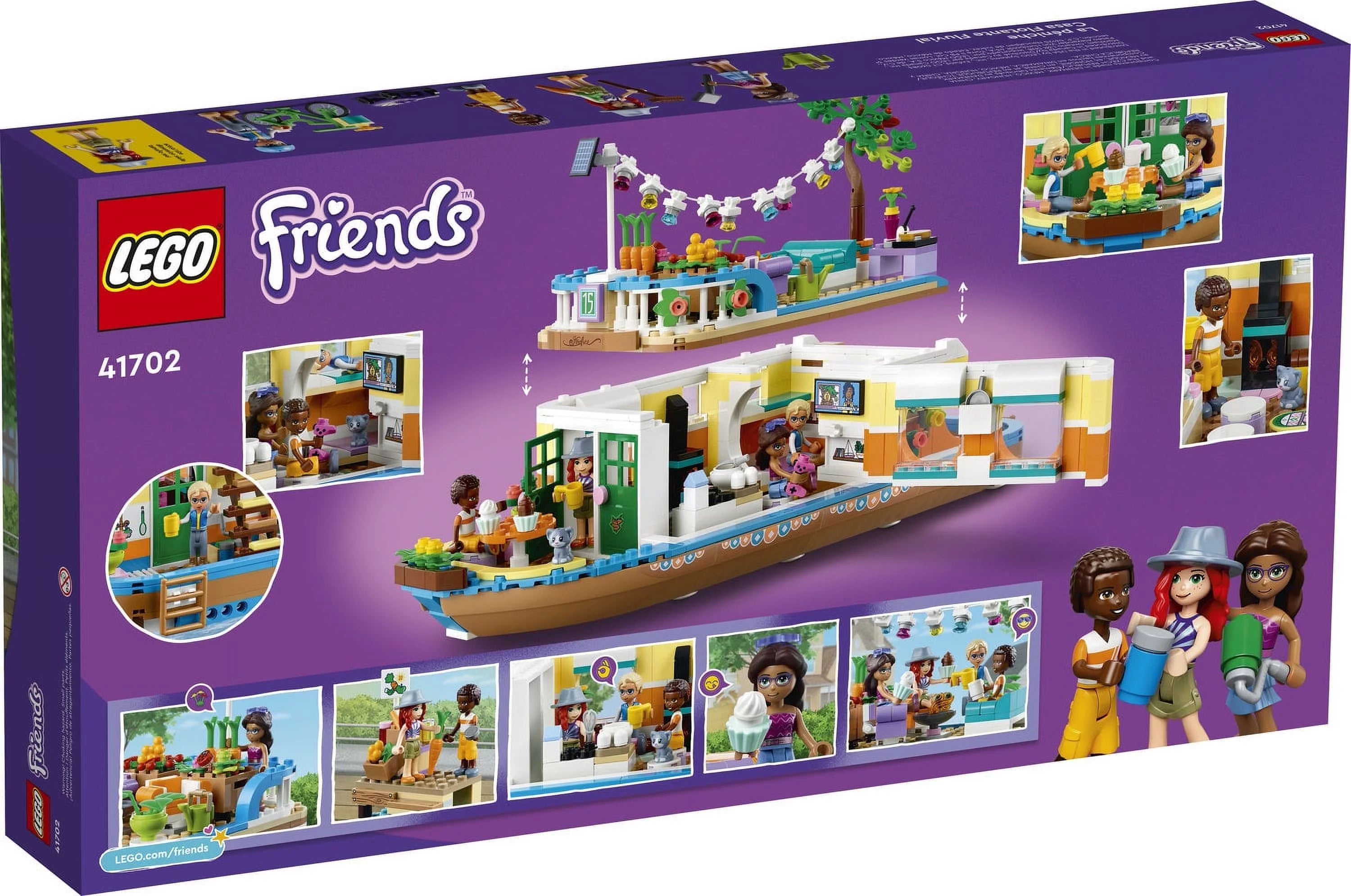 LEGO Friends Hausboot auf dem Kanal 41702 Bauset; Enthält 4 Spielfiguren, darunter Mia, und 1 Spielzeugtier; Geburtstagsgeschenk für Kinder ab 7 Jahren (737 Teile)