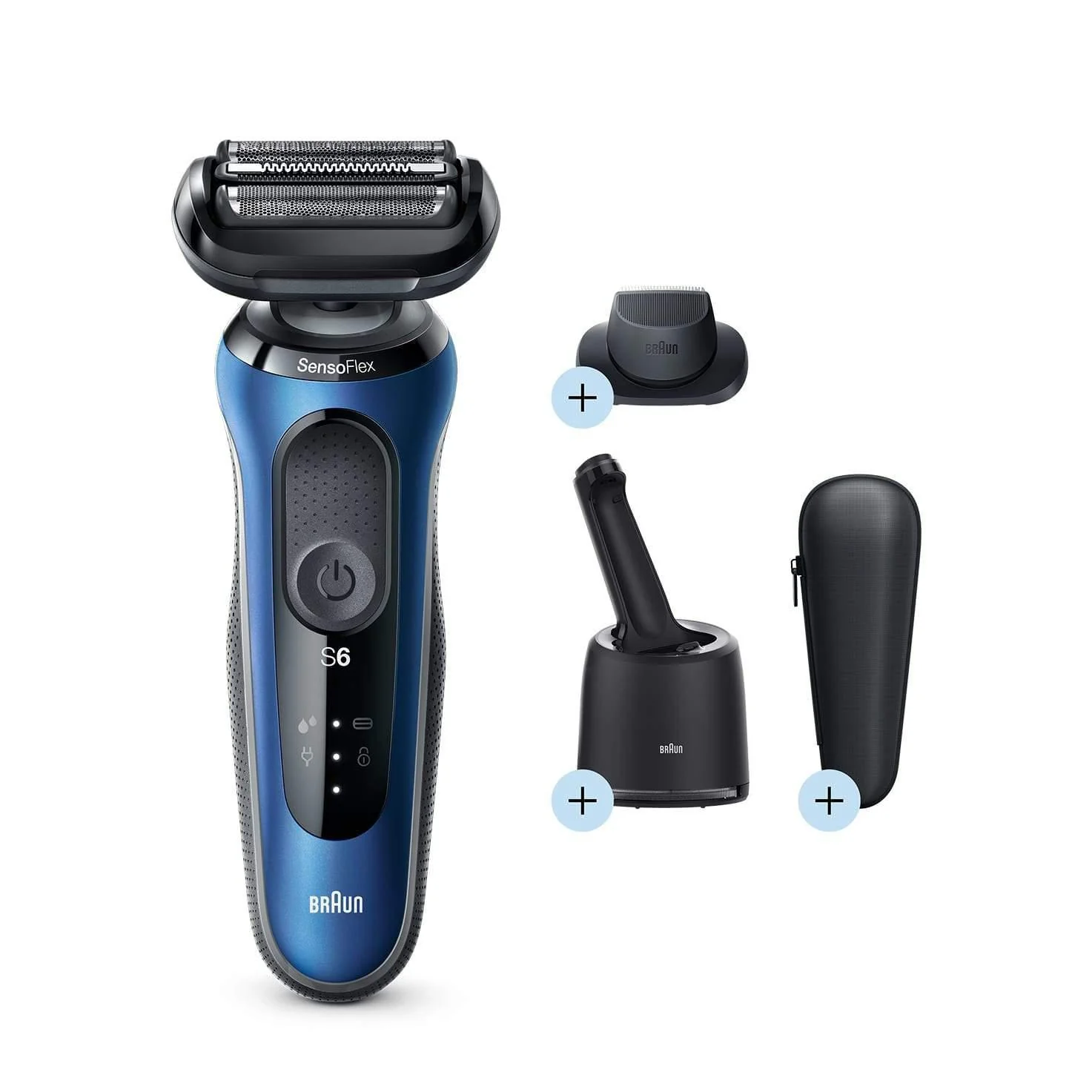 Braun Series 6 60-B7200cc Rasierer für Herren (2025) – Nass- und Trockenrasur mit SmartCare Center – Blau