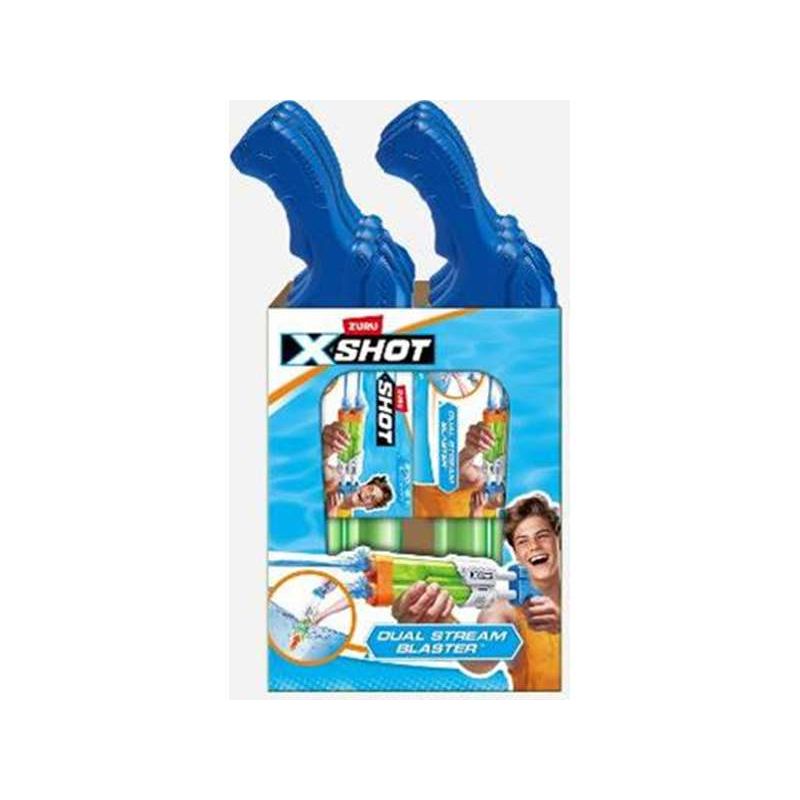 X-shot Small Quad Stream Blaster Wasserpistole mit zwei Läufen 13,2 x 40,2 x 5,3 cm - Verschiedene Modelle