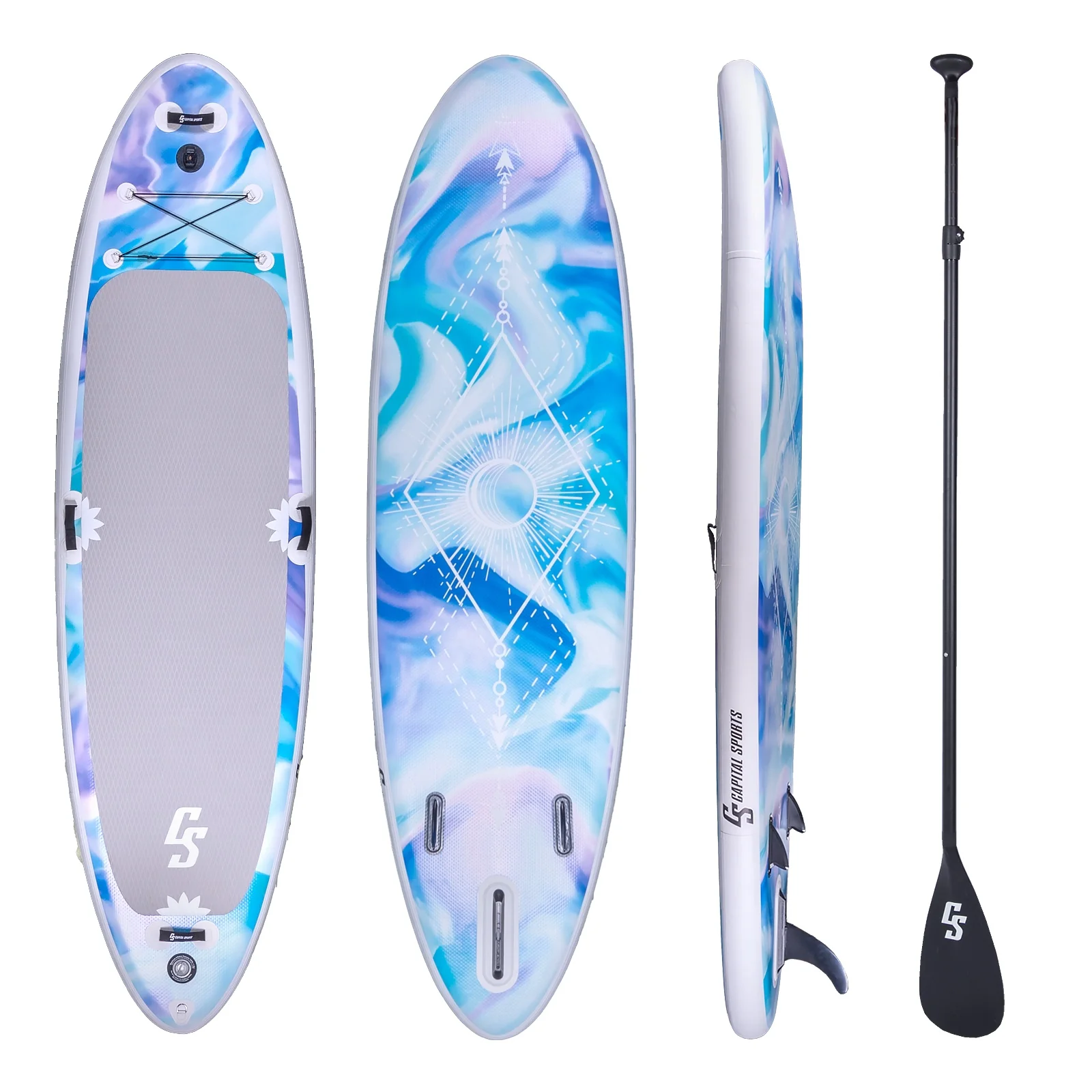 2025 Mokulau SUP-Board-Set 336 Aufblasbares SUP-Board 336 x 91 x 15 cm Yoga Board Metaverse
