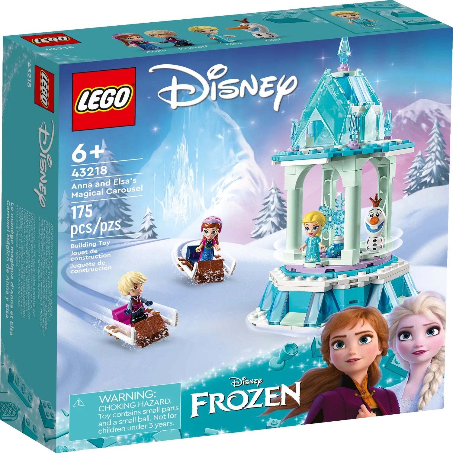 LEGO Disney Frozen Anna und Elsas magisches Karussell 43218 Eispalast Bauset mit Elsa, Anna und Olaf, Tolles Geburtstagsgeschenk für 6-Jährige