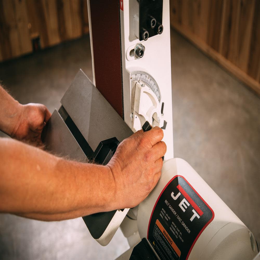 JET JSG-6DCK 6 x 48 Zoll / 12 Zoll Band- und Tellerschleifer mit offenem Ständer