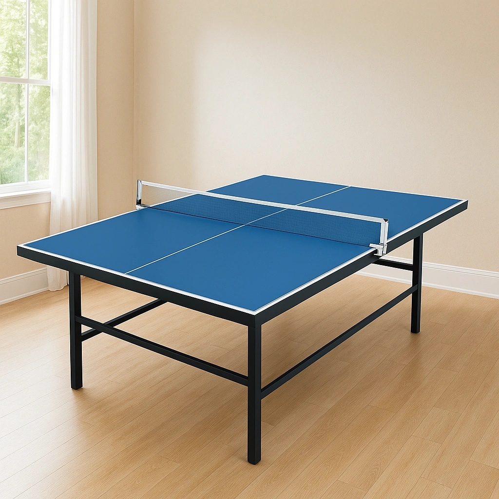 Table de ping-pong en acier bleu, adaptée à une utilisation intérieure et extérieure, 274 x 152,5 x 76 cm