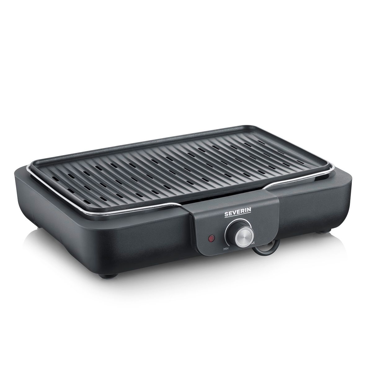Severin PG 8556 Tischgrill mit Grillplatte – 2300 W, Schwarz
