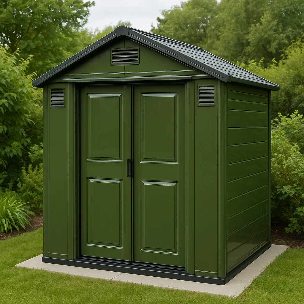 Abri de jardin vert foncé, en métal, pour extérieur, 213×187×235 cm LzDaPfV196fS