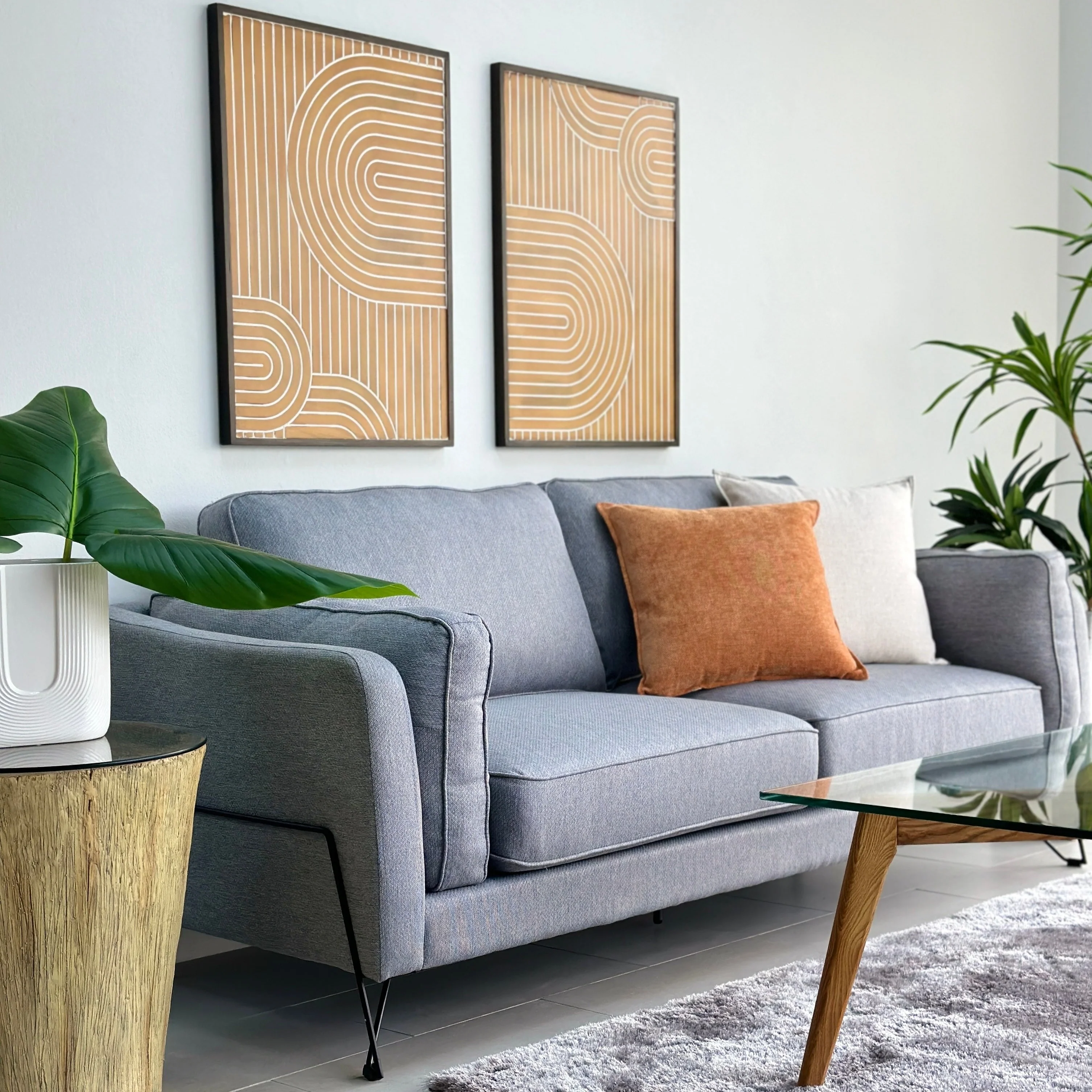 Ravdi Stoff Grau Sofa