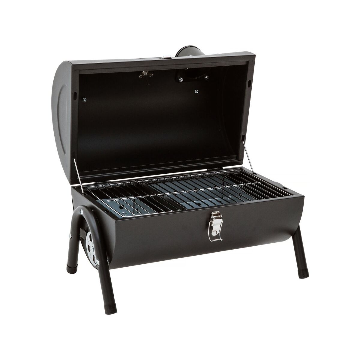 Tragbarer Holzkohlegrill „Captain“ – 42 x 27 x 43 cm – Schwarz