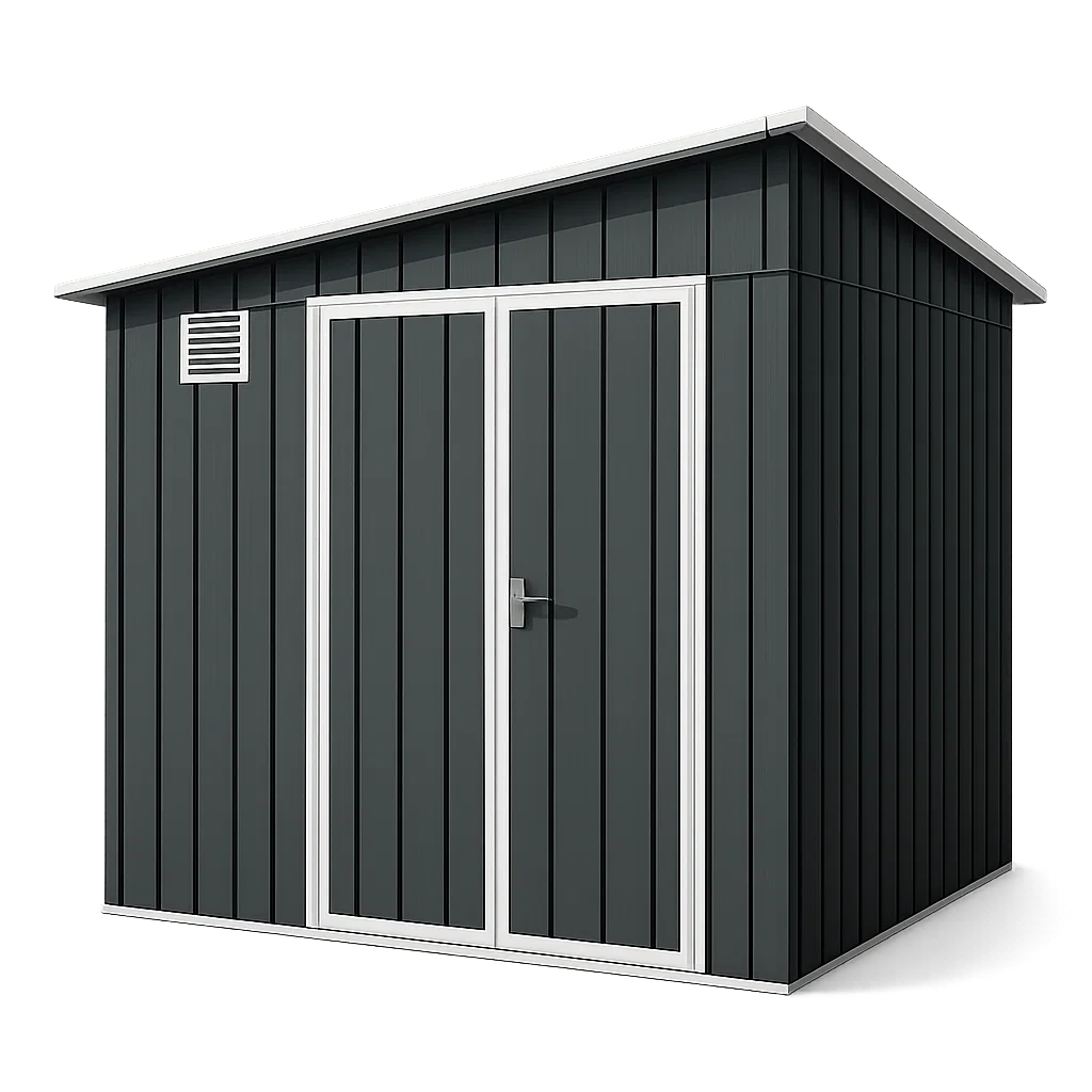 Abri de jardin, abri de rangement extérieur en acier galvanisé anthracite et blanc, 210 x 175 x 205 cm LOBtdxn178Qw