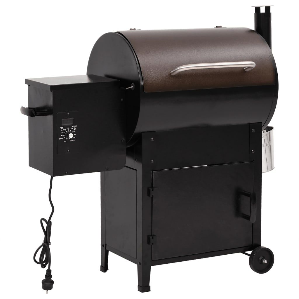 Pelletgrill mit Kamin, Schwarzguss, 104 cm, Vidaxl