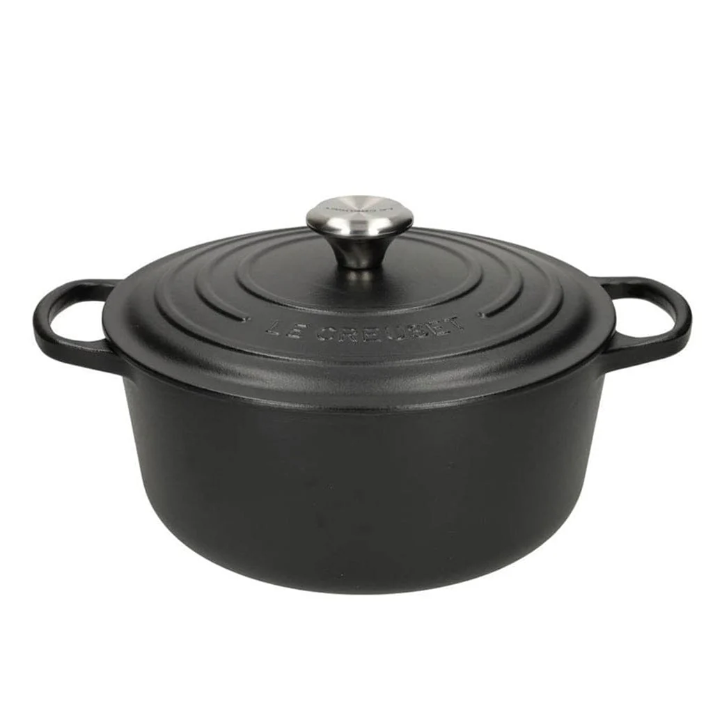 2025 Le Creuset – Signature runde Brat-/Sautépfanne, mattschwarz, 24 cm, 4,2 l (schwarze Innenseite)