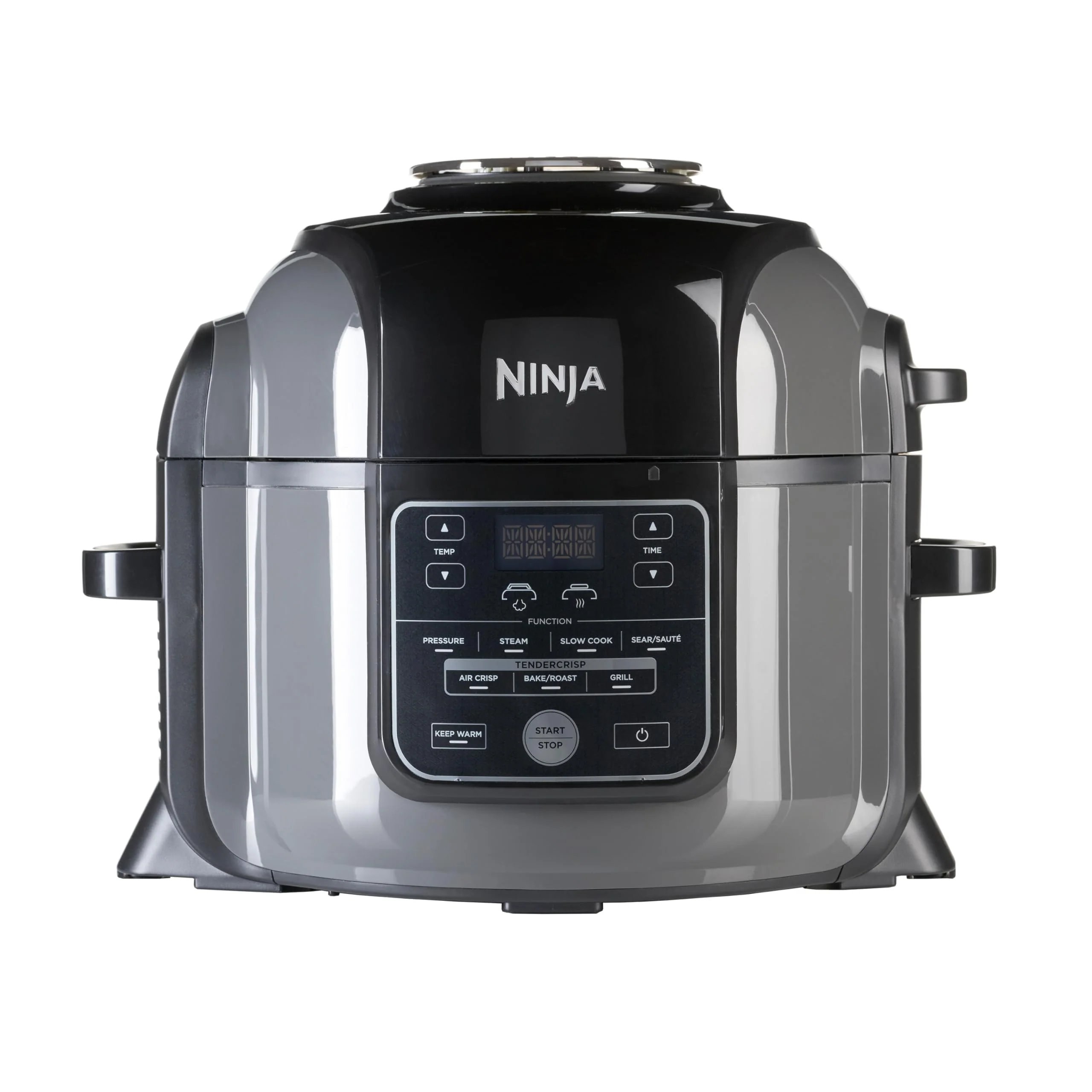 Ninja Foodi Multifunktionskocher (Modelljahr 2025). 6 Liter. 7-in-1-Multifunktionskocher. Schnellkochtopf. Heißluftfritteuse. Schongarer. Grill und mehr. Gebürsteter Edelstahl und Schwarz. OP300EU