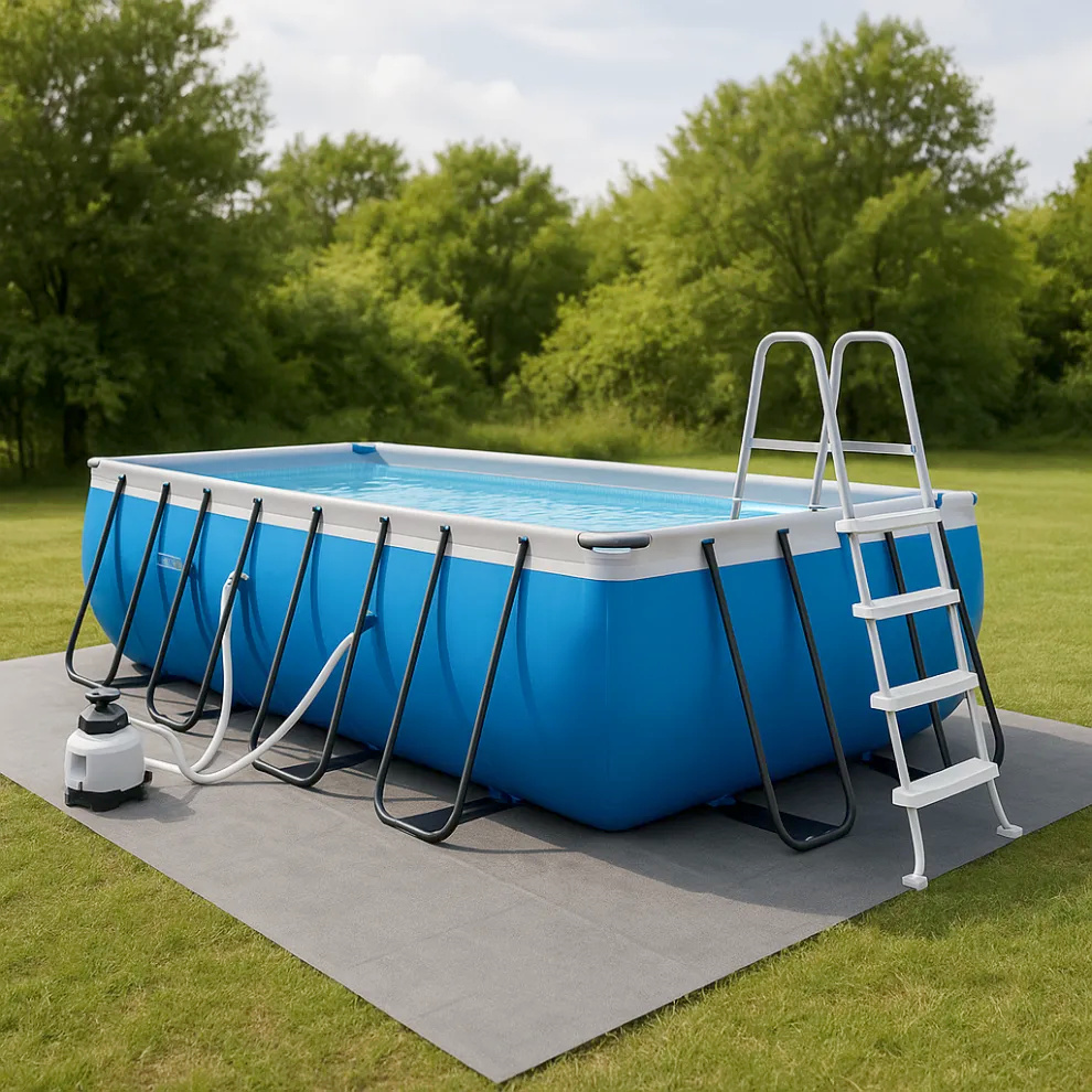 Piscine tubulaire rectangulaire, oui, piscine tubulaire en PVC, acier, extérieur, jardin, terrasse, bleue, 549 x 274 x 122 cm lpeolCt653Rn