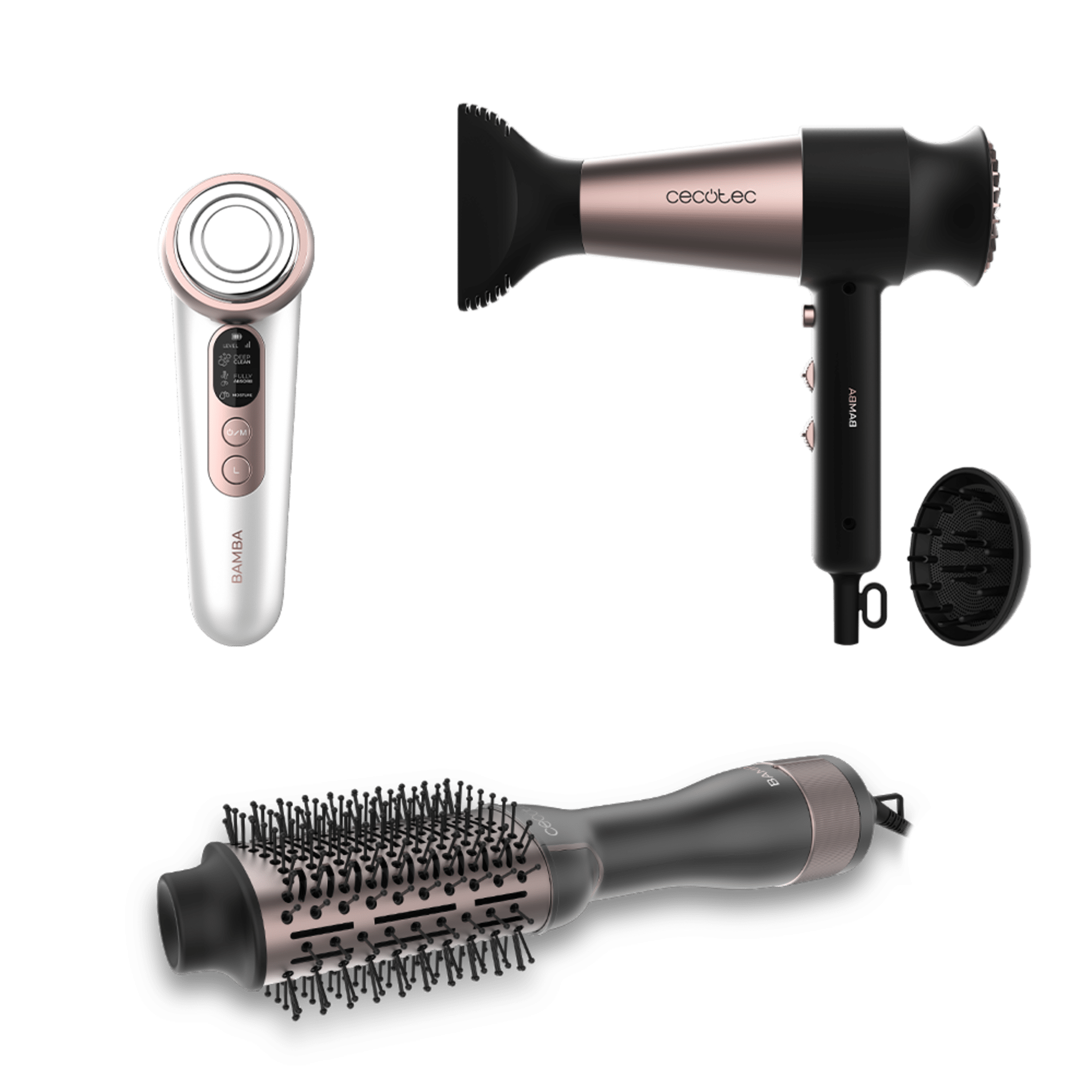 Bamba CeramicCare Einzelpackung + Bamba IoniCare RockStar Retro + Bamba FaceCare LightSonic