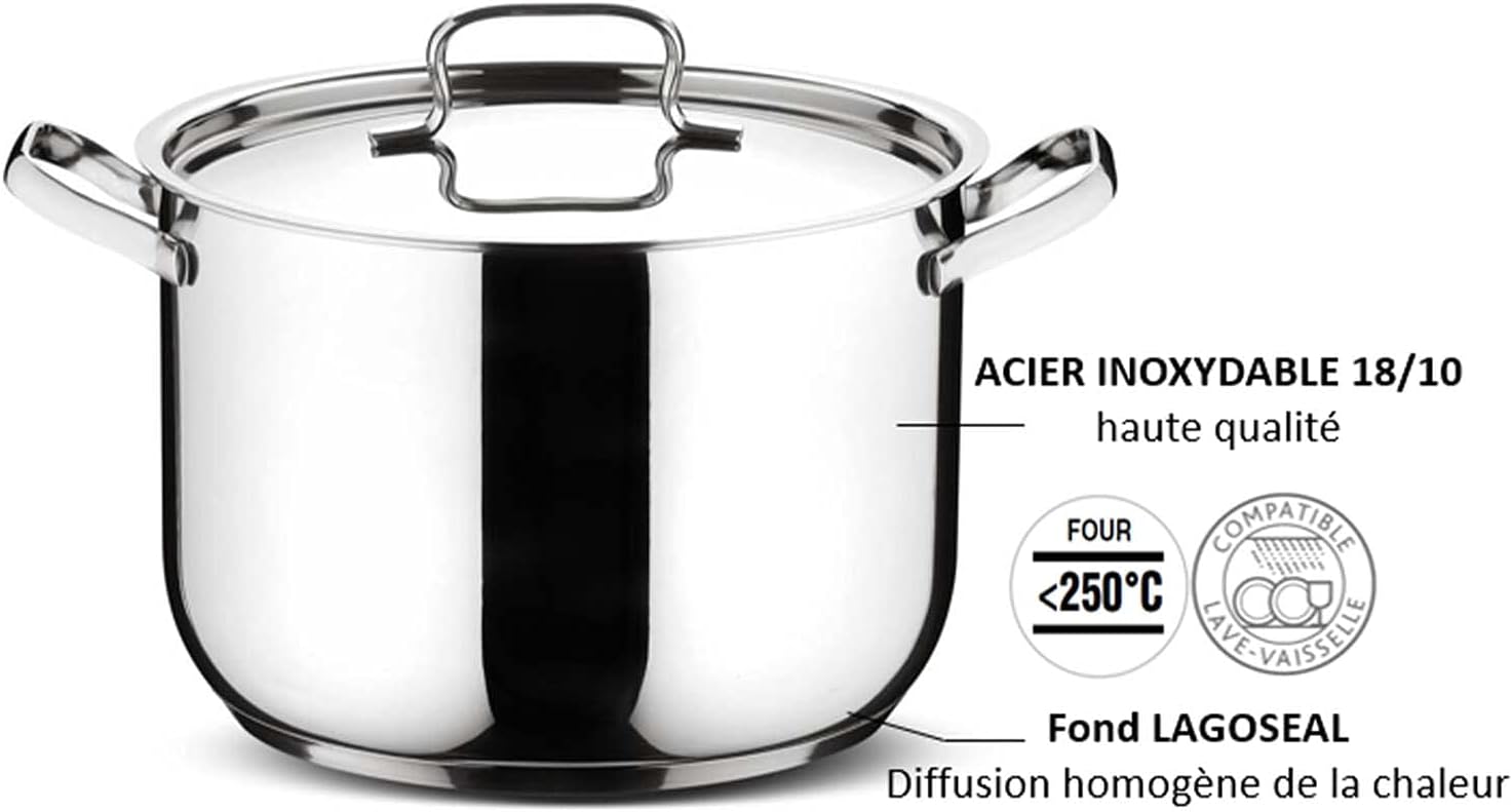 Lagostina Sfiziosa 24-teiliges Kochgeschirr-Set, Edelstahl, Silber