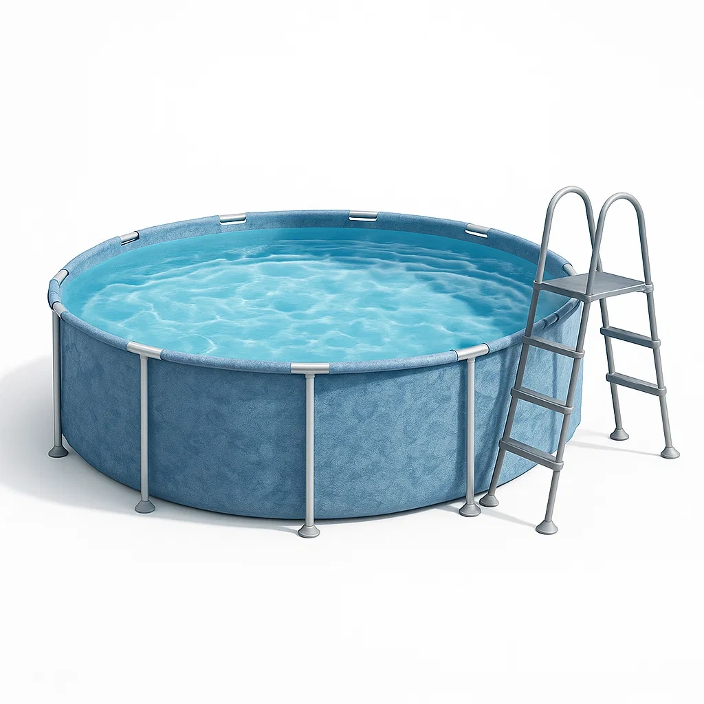 Piscine tubulaire ronde 298 x 96 cm bleue avec filtre et échelle BfQxAHP241gG