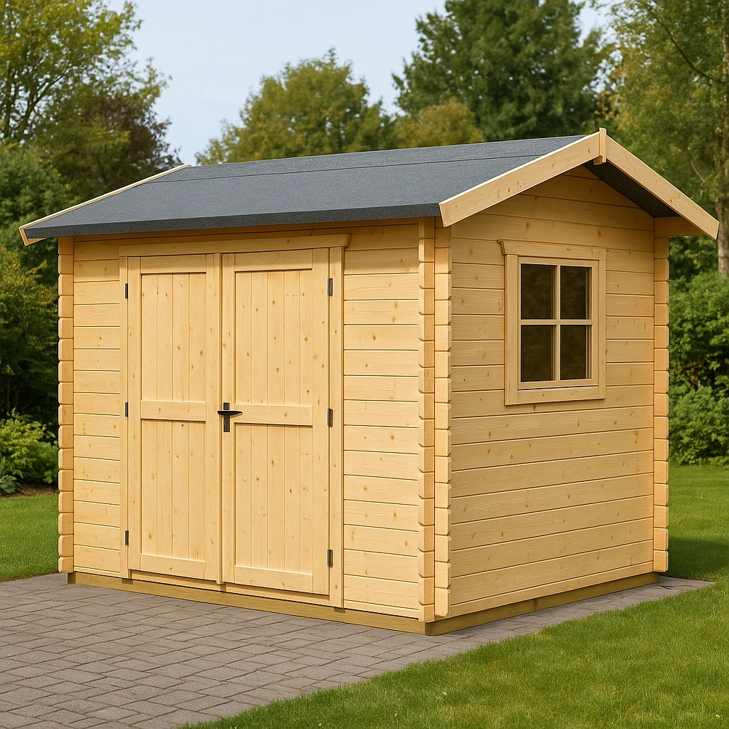 Abri de jardin en bois avec fenêtre et toit en asphalte 240 cm x 180 cm x 270 cm - LYjxdUb533qj