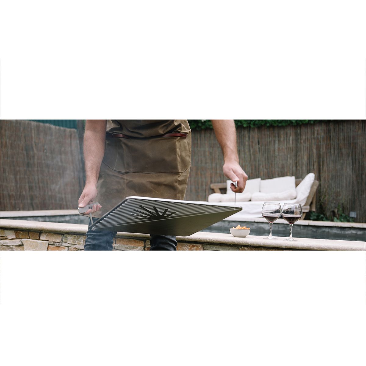 Krak Holzfeuerschale + Grill 79 x 69 cm – Levant + Grill Fleur De Rouille