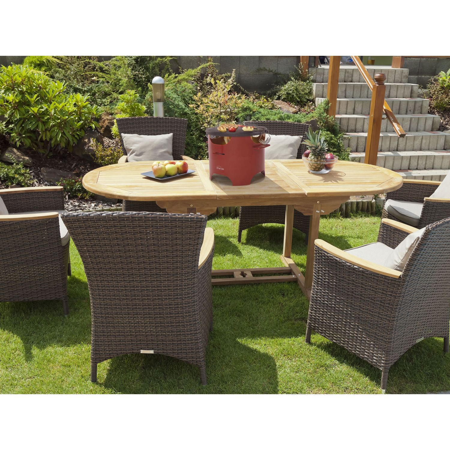 0,5-Liter-Ethanol-Grill in rotem Stahl und runder Eisengrillplatte