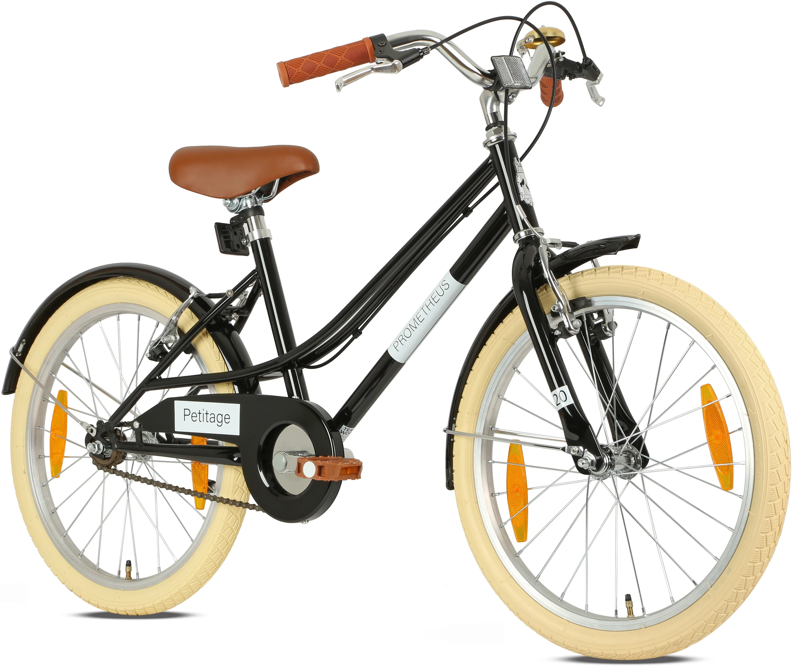 2025 Retro 20-Zoll-Kinderfahrrad. Schwarz. Für Kinder von 6-7 Jahren.