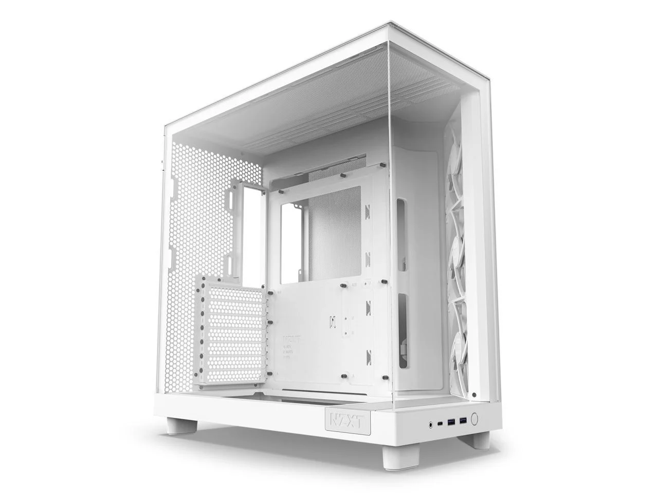 NZXT H6 FLOW 2025 – Kompaktes Midi-Tower-Gehäuse mit zwei Kammern und optimierter Luftzirkulation. Weiß. CC-H61FW-01