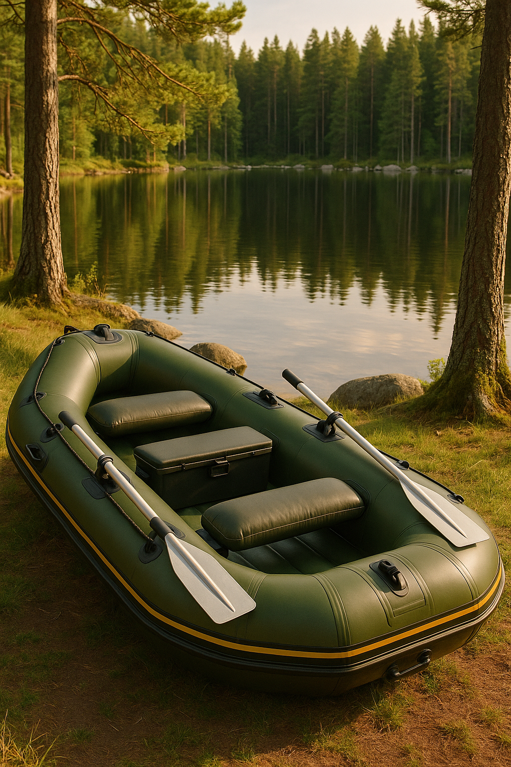 Bateau gonflable en plastique vert pour la pêche et les lacs, 291 x 127 x 46 cm, référence cqEoTyY521nQ