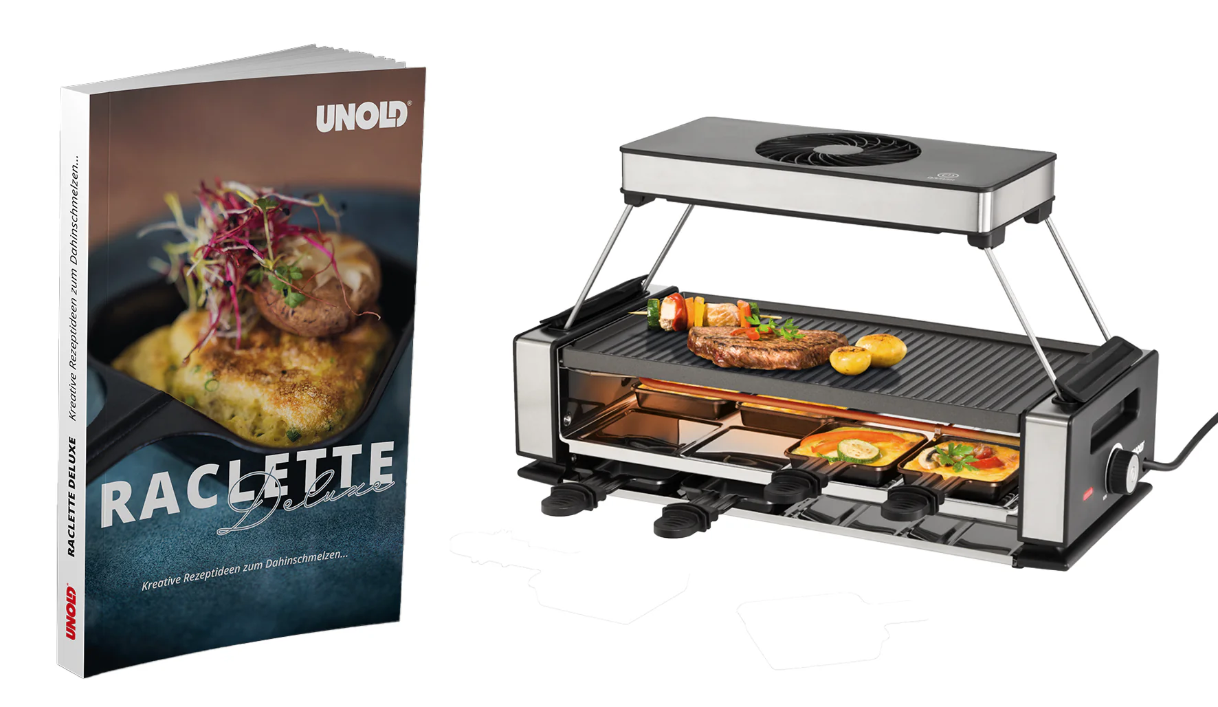 2025 Raclette ohne Rauch – Rauchloses Raclette mit Raclette-Rezeptbuch