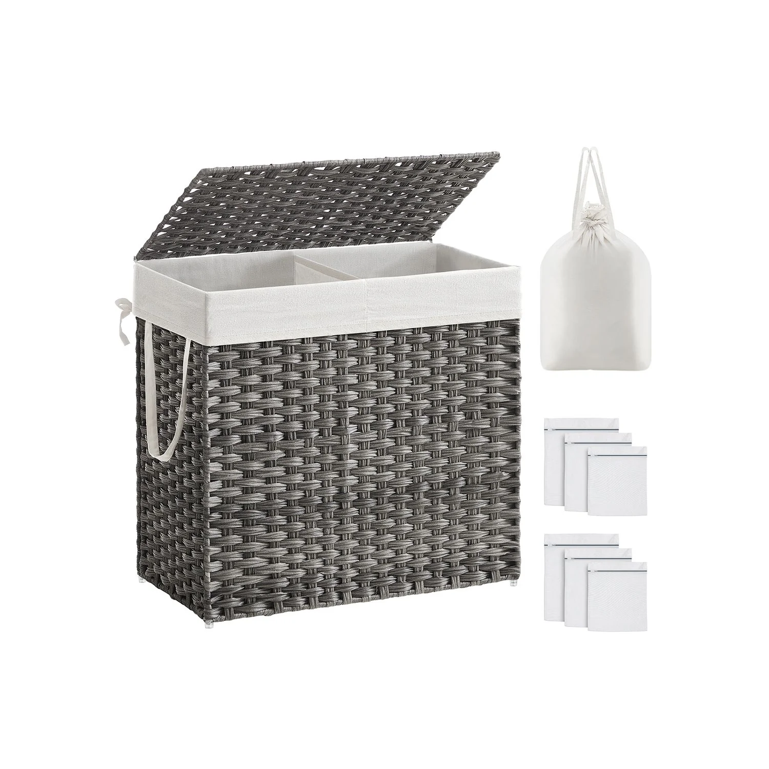 Wäschekorb 2025, 130 Liter, mit herausnehmbaren Taschen
