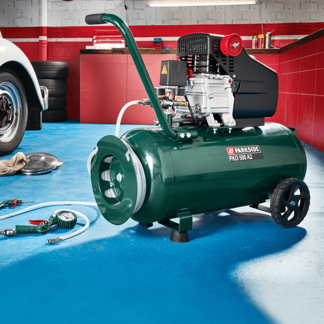 2025 PARKSIDE PKO 500 A2 Kompressor | 1,8 kW (2,45 PS) | 50-Liter-Tank | Bis zu 10 bar Druck | Geräusch- und vibrationsarm