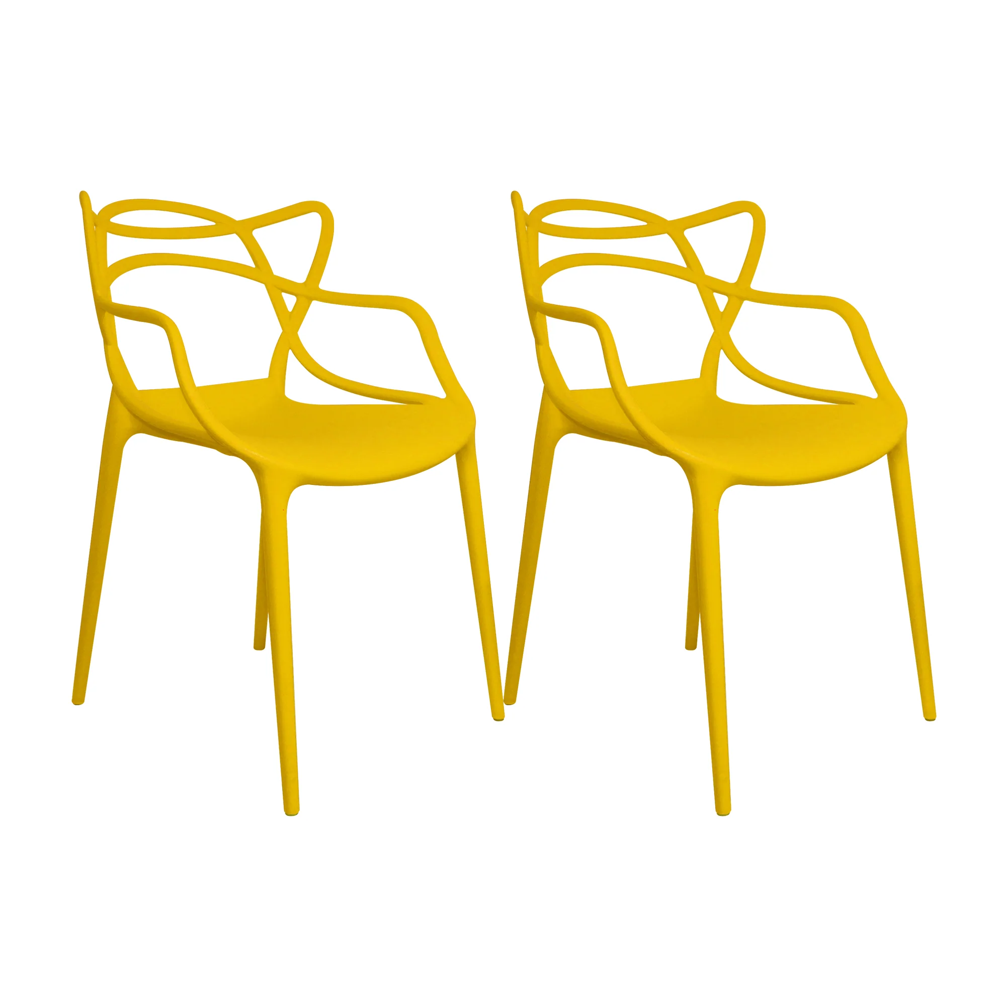 2025 Kit x ​​2 Solna Outdoor-Stühle 54 cm Europäisches Gelb mit Armlehnen