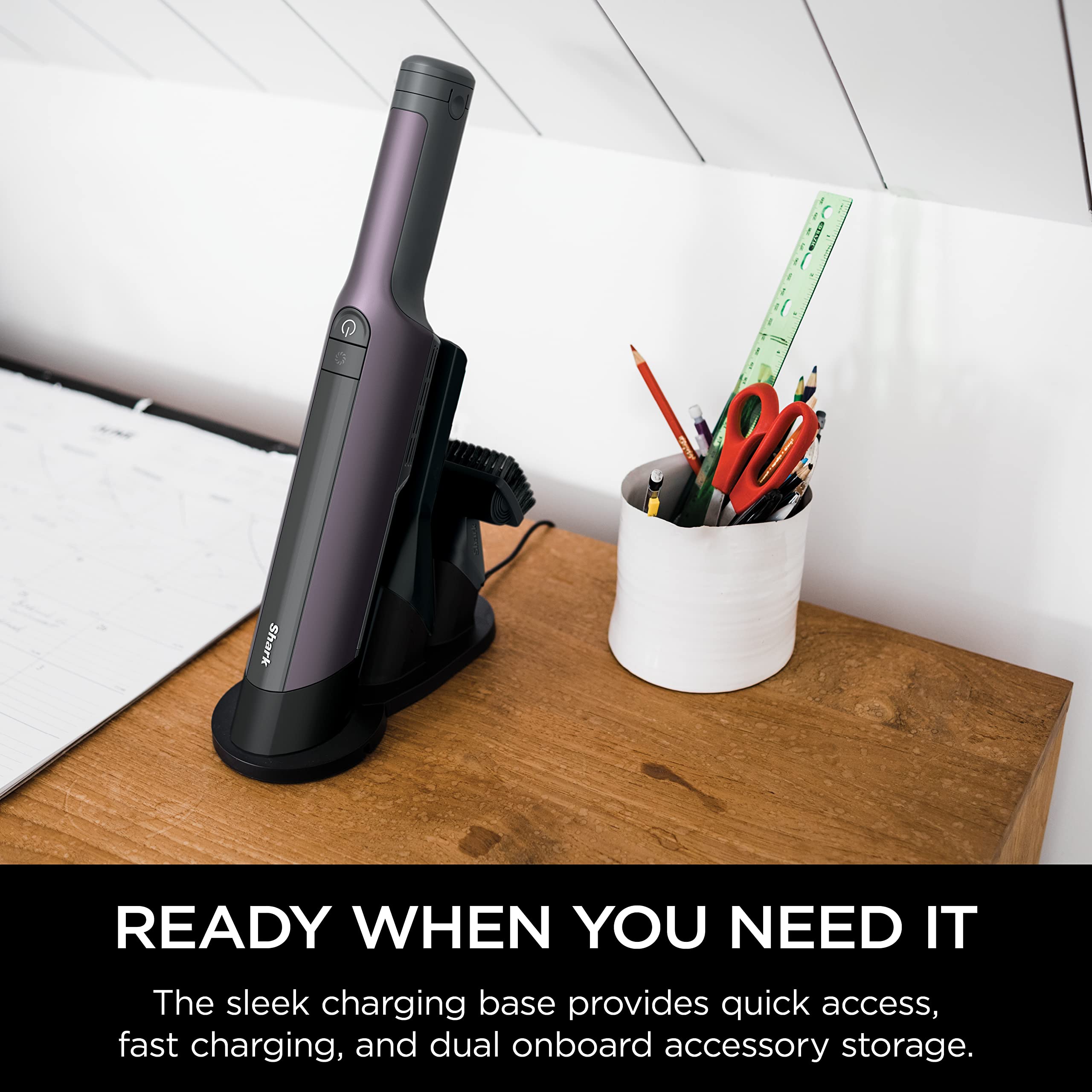 Shark WV410PR WANDVAC Akku-Handstaubsauger (Modelljahr 2025). Ultraleicht und tragbar mit starker Saugkraft und Tierhaar-Aufsätzen. Ideal für Auto und Haushalt. Violett.