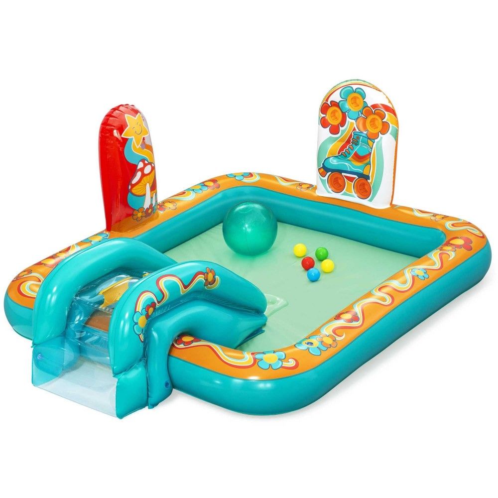 Bestway Aufblasbarer Hippie-Spielplatzpool 193x152x74 cm +2 Jahre Garten 53164