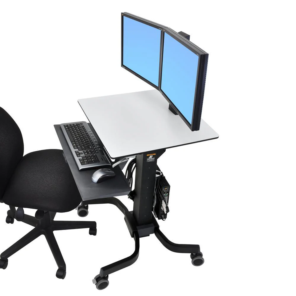 Ergotron WorkFit-C. Mobile Steh-Sitz-Workstation für zwei Bildschirme