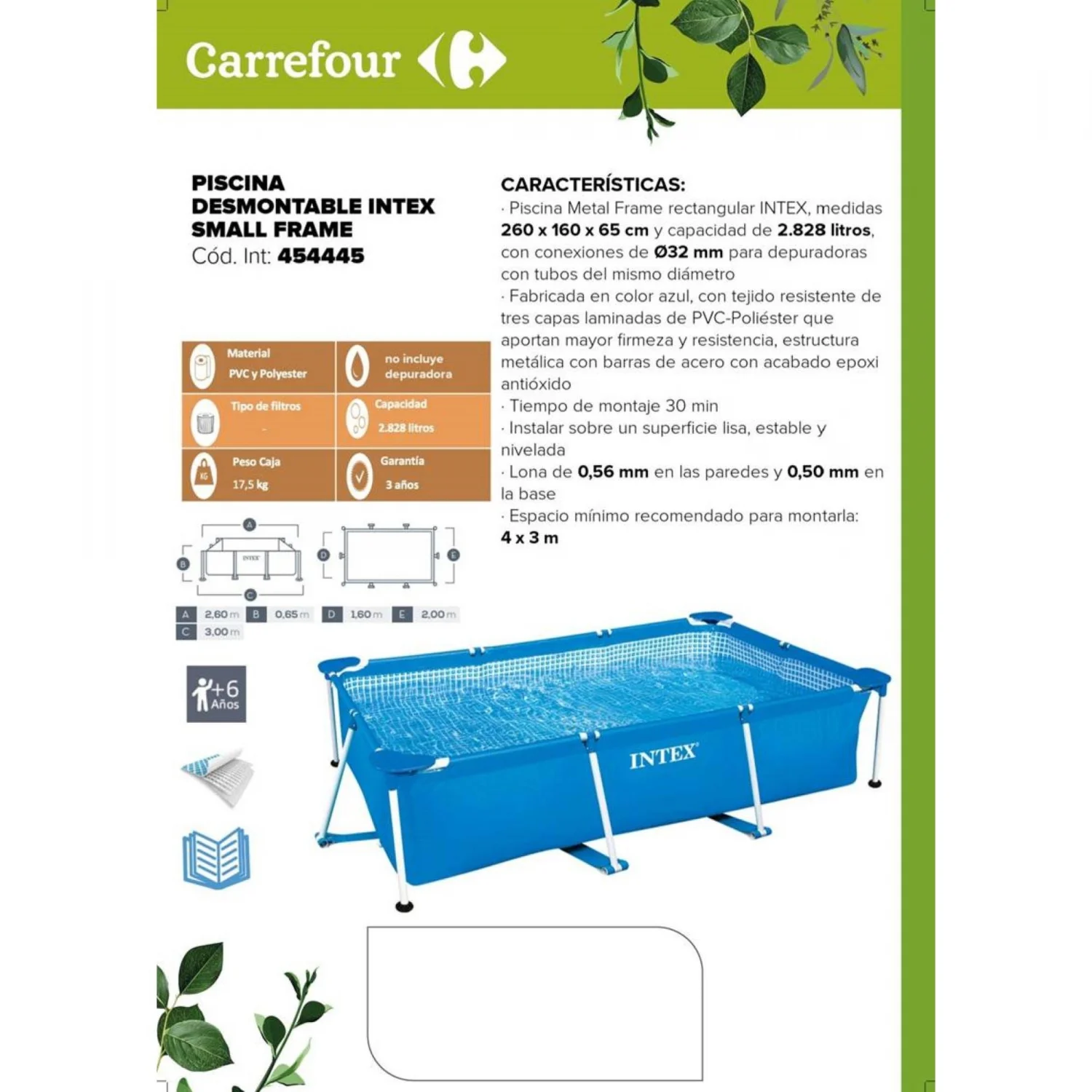 Kleiner Rahmen-Familienpool 2282 l