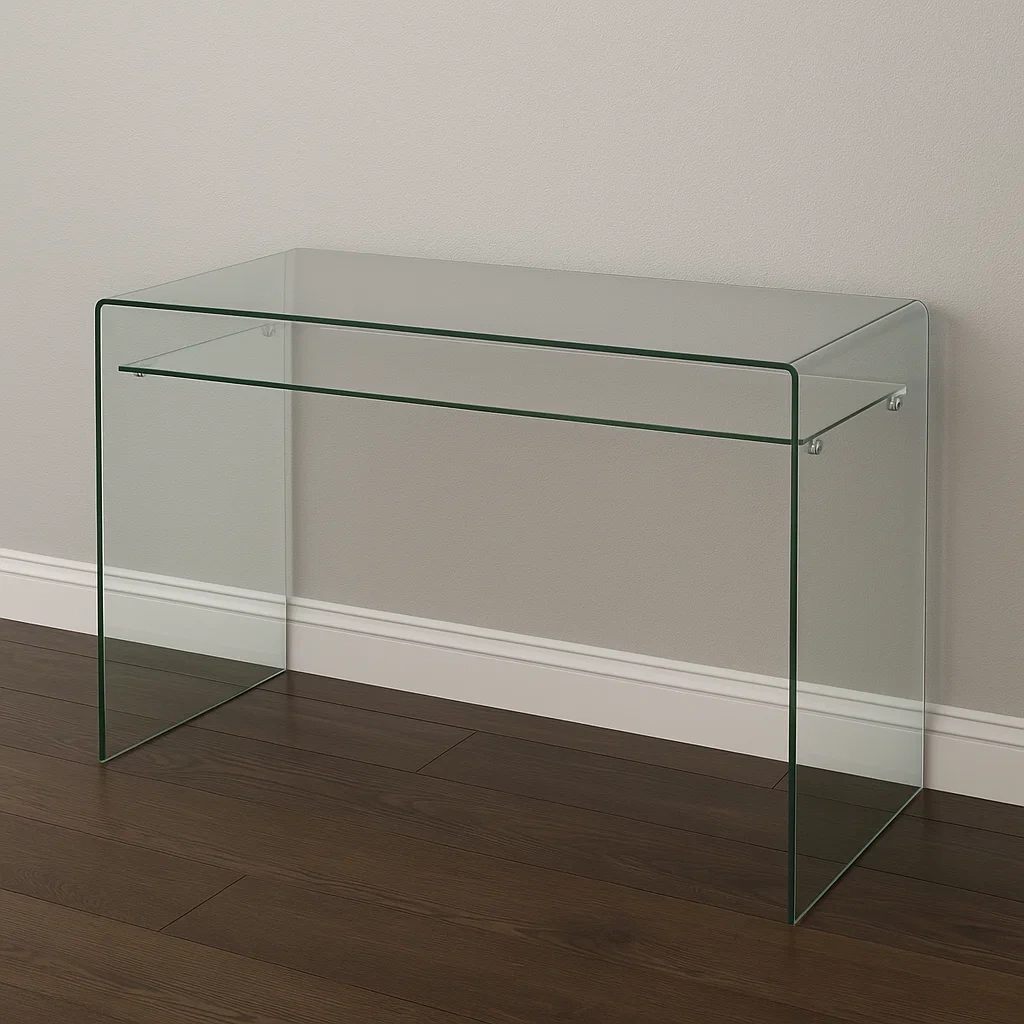 Bureau traditionnel - Transparent - Verre trempé - Intérieur - 120 cm x 60 cm x 75 cm - a9bW4o0kXNVy