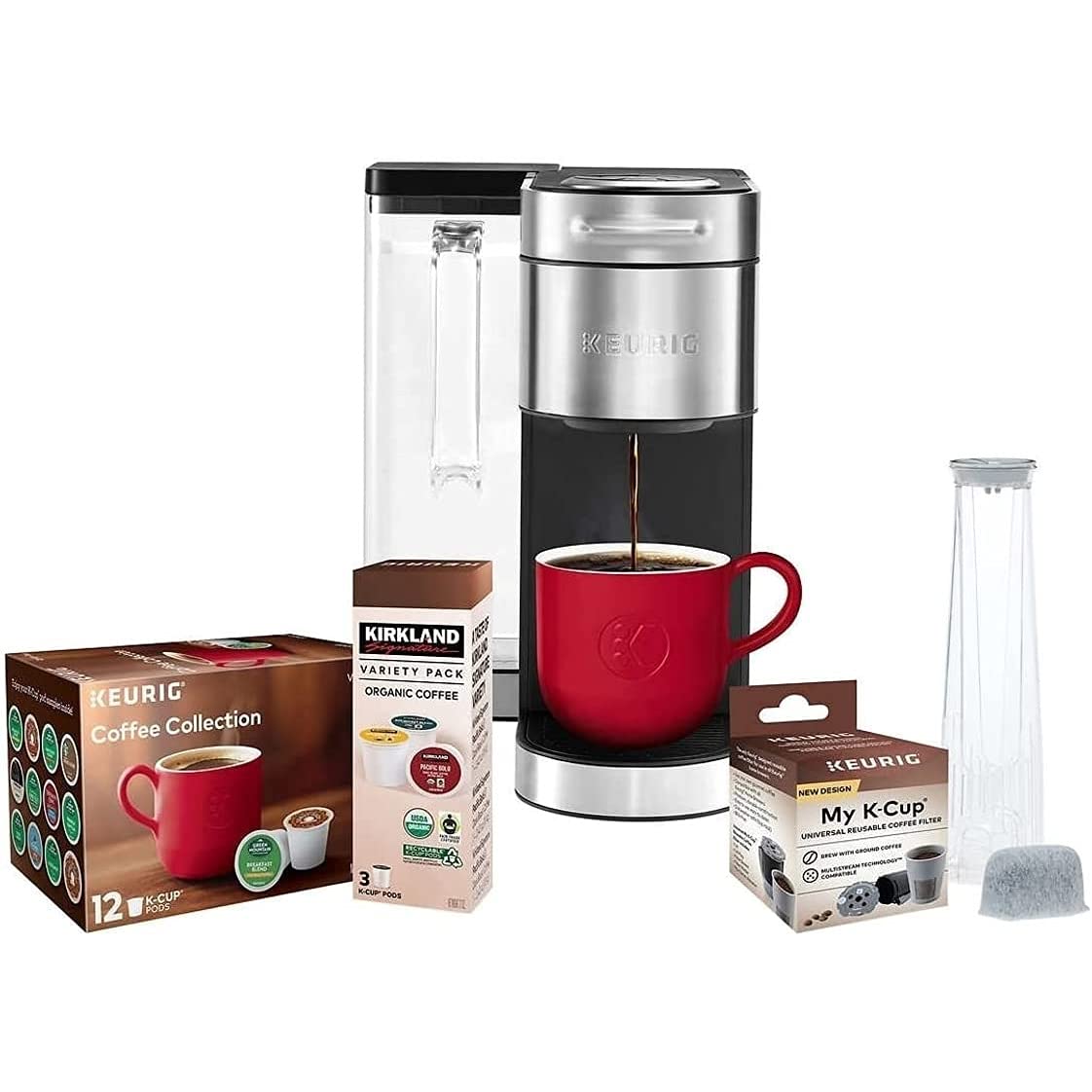 Keurig K-Supreme Plus C Kaffeemaschine für Einzelportionen mit Multi-Stream-Technologie. Inklusive 15 K-Cup®-Kapseln, Wasserfilter + Griff und wiederverwendbarem My K-Cup® Universalfilter.