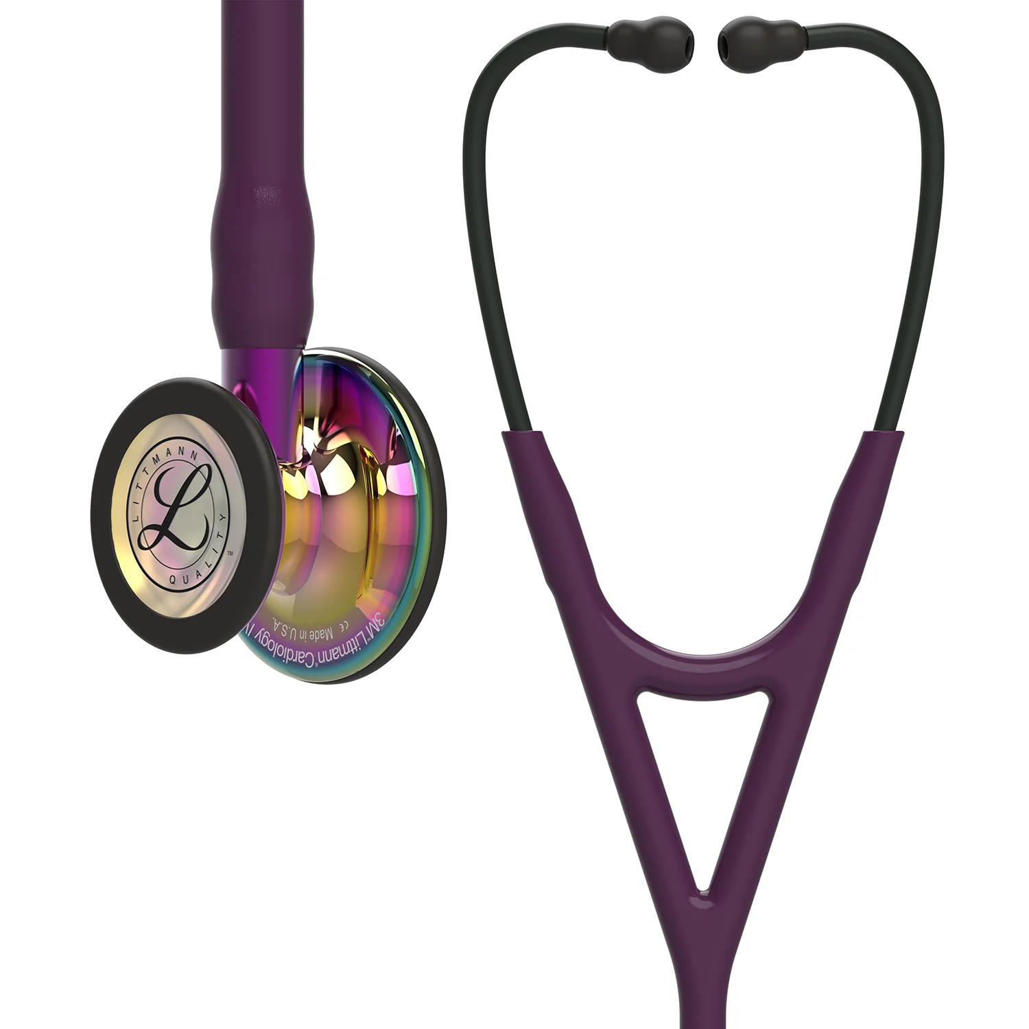 Littmann Cardiology IV Diagnostik-Stethoskop 2025: Regenbogen- und Pflaumenfarbene Hochglanzlackierung – Lila Schlauch 6239