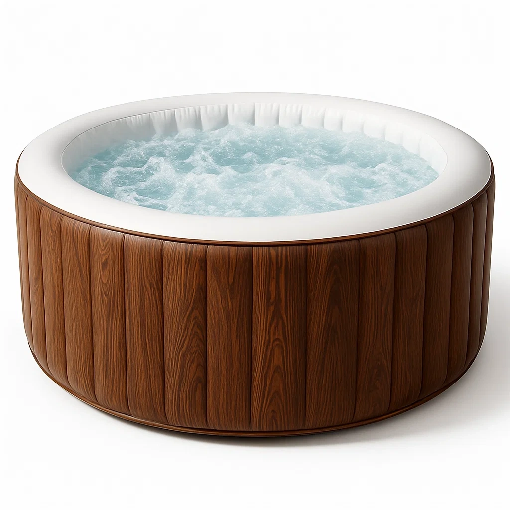 Aufblasbarer Whirlpool 178x178x70 cm, 4 Sitze, beige/weiß, dchXilJ314bg