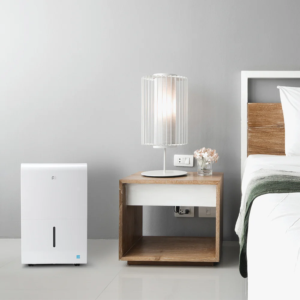 ENERGY STAR 2025 Luftentfeuchter mit 50 Pint Fassungsvermögen, Dauerablauf und extrem leisem Betrieb – Ideal für große Räume und Keller