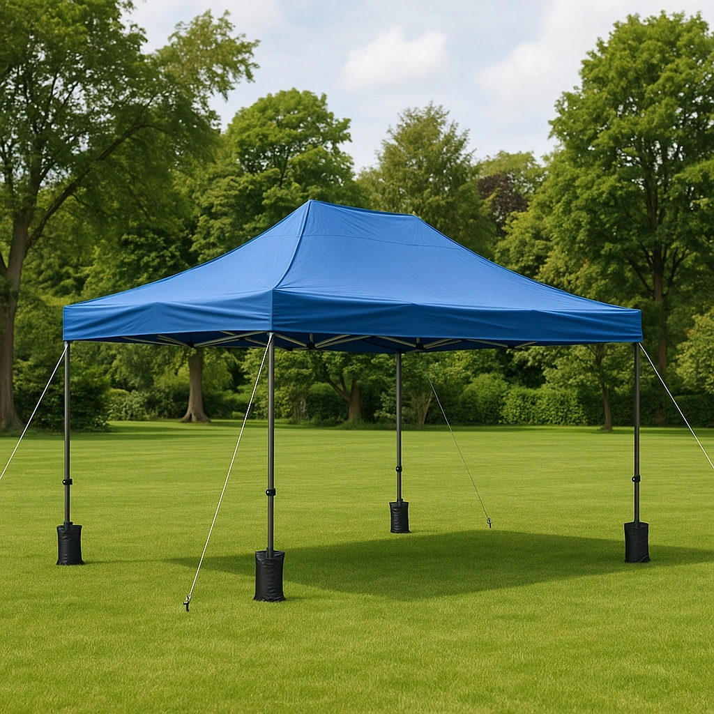 Pavillon extérieur bleu, tente en acier/polyester, pour jardin, 300 x 600 x 280 cm - cIsaoFm432EX