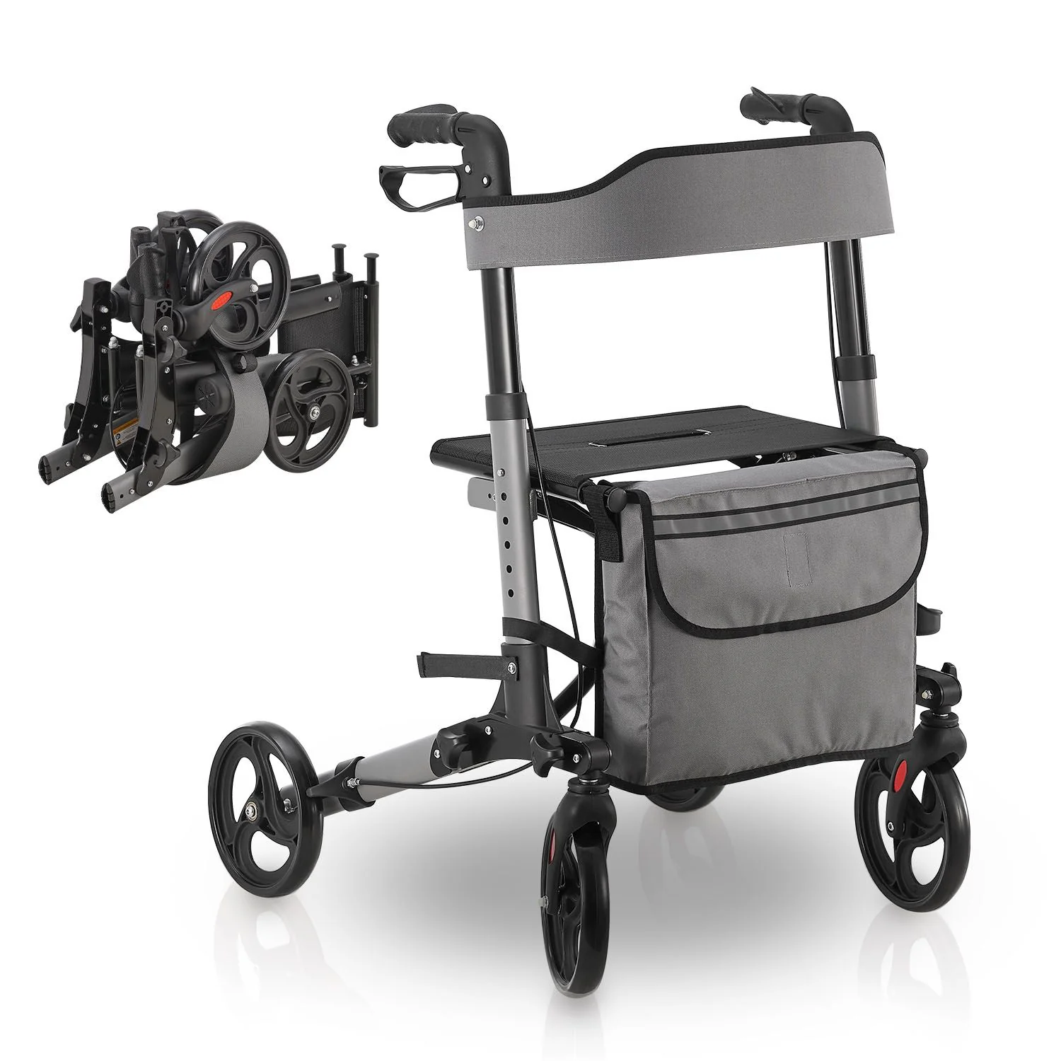 Vital Aluminium-Rollator 2025 mit Sitz – Leicht, faltbar und sicher